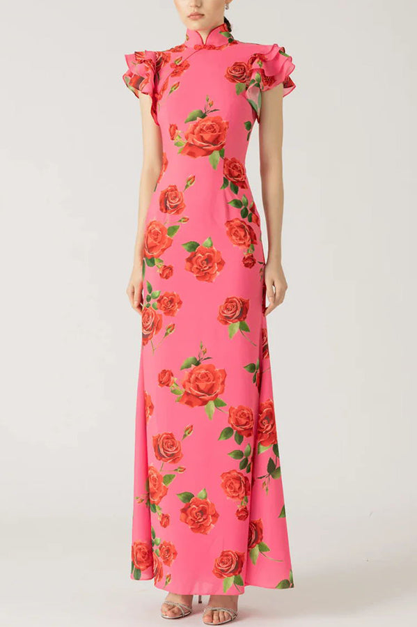 Harper - High-Neck Flare Sleeve Dress