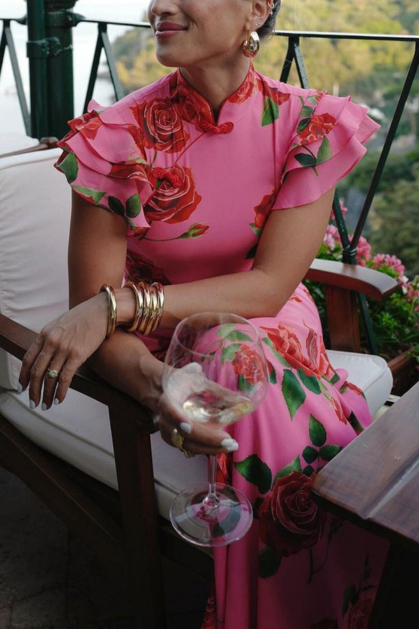 Harper - High-Neck Flare Sleeve Dress