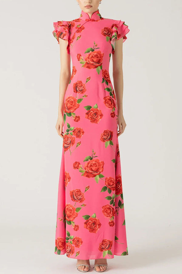 Harper - High-Neck Flare Sleeve Dress
