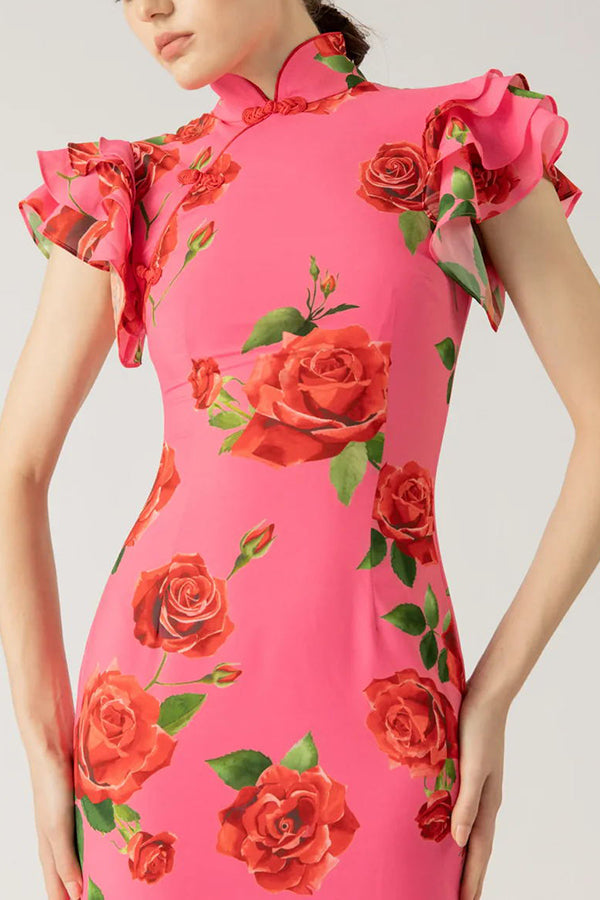 Harper - High-Neck Flare Sleeve Dress